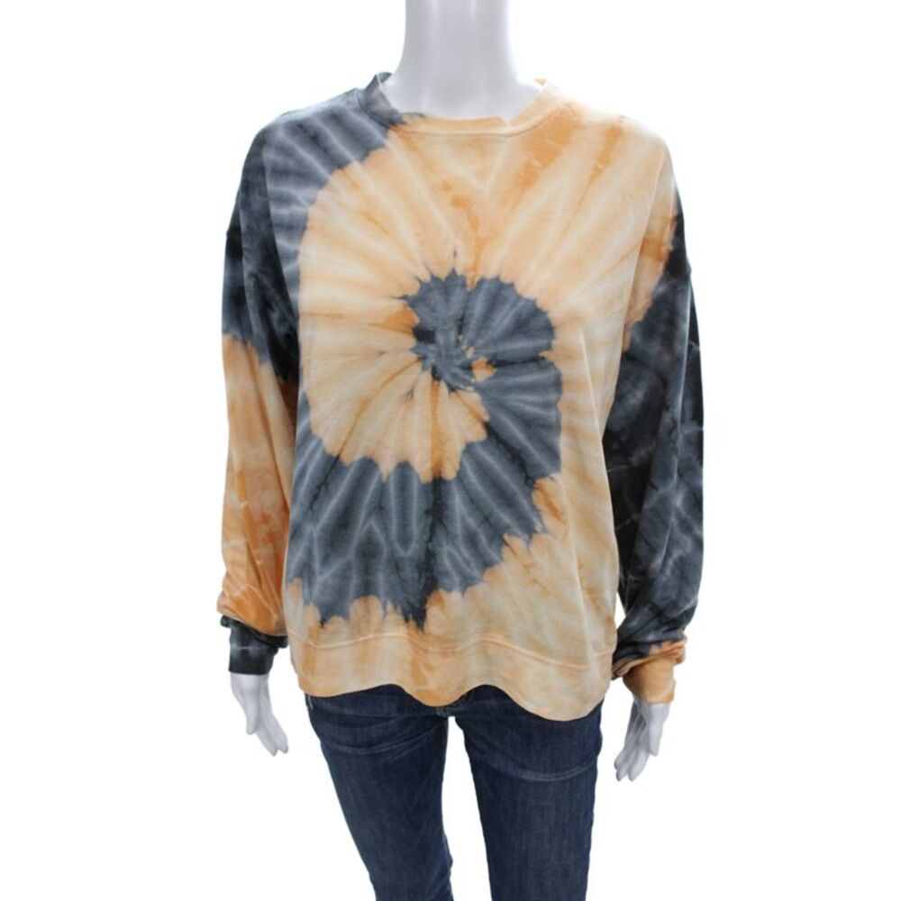 six/fifty Women Jersey Sweatshirt Gray Tie Dye Crewneck Size M
